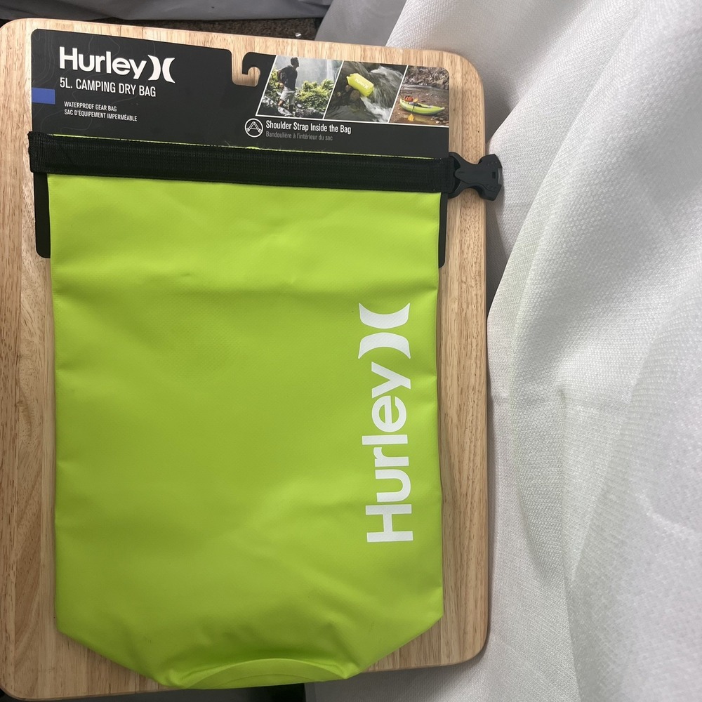 Hurley 5L Camping Dry Bag Green Packable Waterproof Bag NWT Hiking fisherman